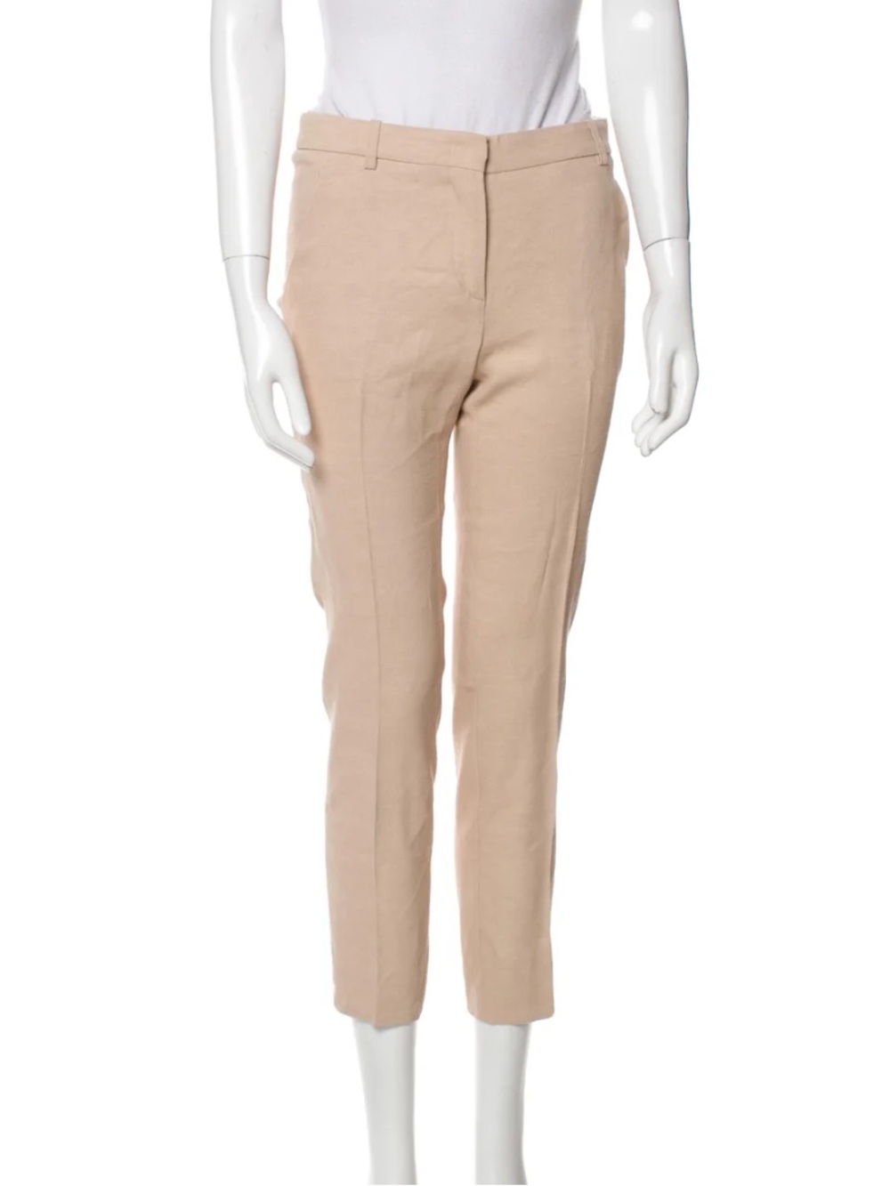 Emilio Pucci Beige Linen Blend Cropped Tailored Pants